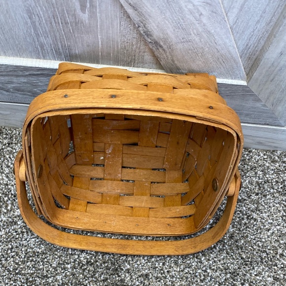 1994 Small Square Longaberger Basket with Handle 6.5”x6.5” - Picture 6 of 11